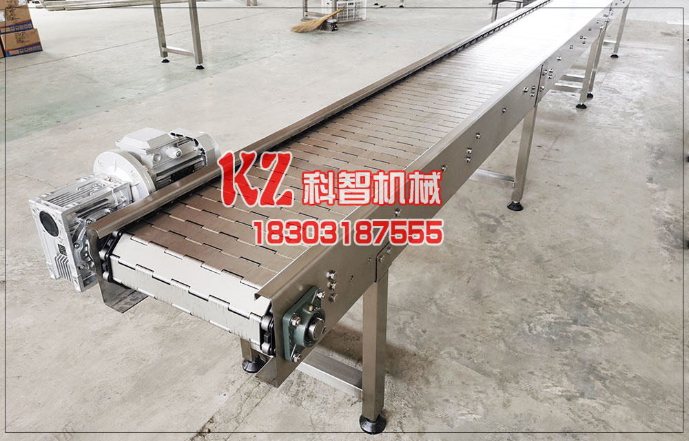 螺絲鏈板轉(zhuǎn)彎輸送機、食品爬坡不銹鋼鏈板輸送機